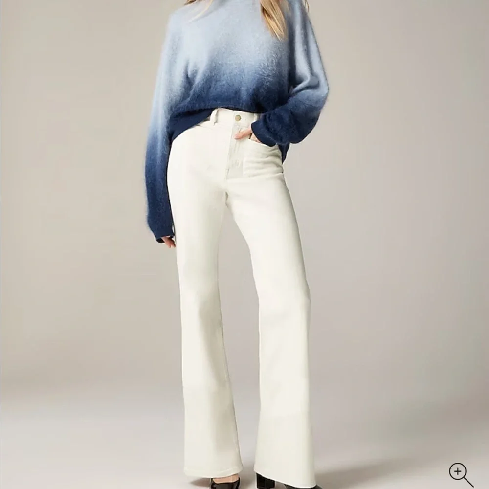 J crew ecru wash Petite flare jean